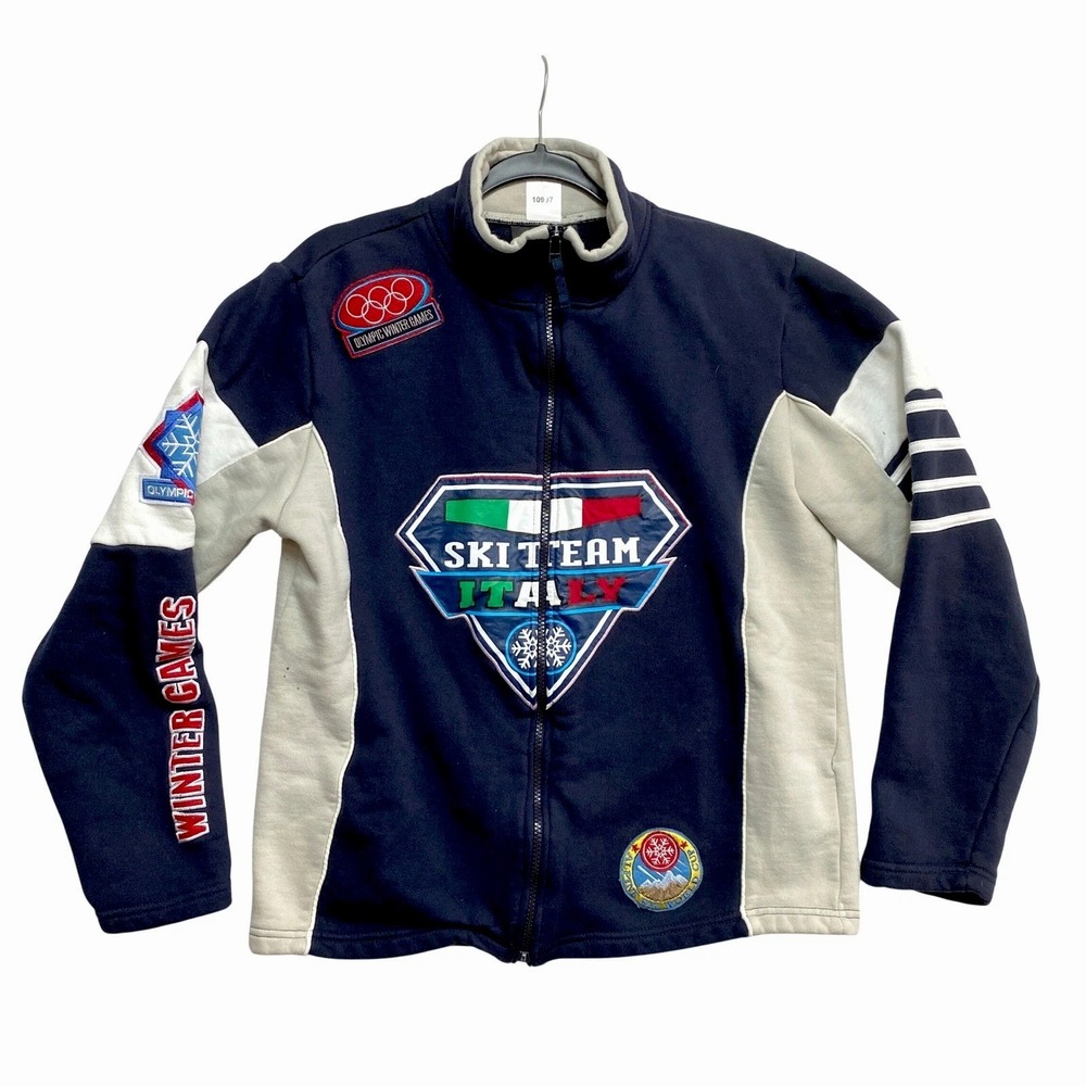 Ski Team Italy Jacket Mens Large Navy Colorblock Olympic Winter Games